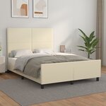 vidaXL Cadre de lit sans matelas crème 140x190 cm similicuir