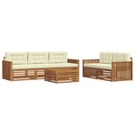 vidaXL Ensemble de canapés d'extérieur 6 pc Naturel et Crème