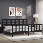 vidaXL Cadre de lit sans matelas noir 200x200 cm bois massif de pin