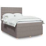 vidaXL Sommier à lattes de lit avec matelas Taupe 140x190 cm Tissu