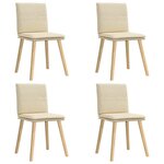 vidaXL Chaises à manger lot de 4 crème tissu
