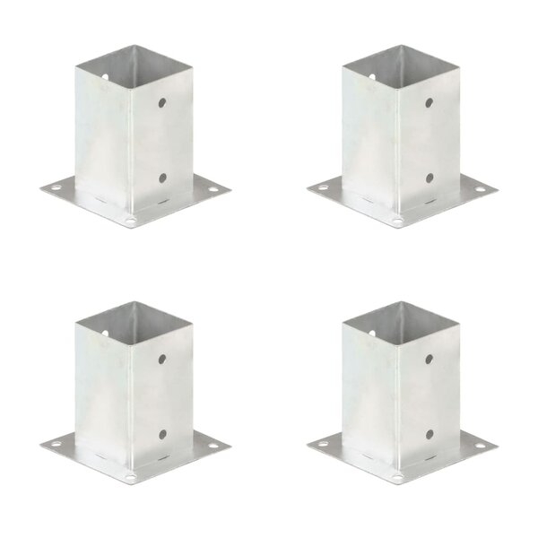 vidaXL Ancres de poteau 4 Pièces Métal galvanisé 91 mm