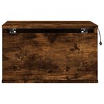 vidaXL Table de chevet murale avec lumières LED chêne fumé