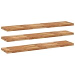 vidaXL Étagères flottantes 3 Pièces 140x30x4 cm acacia massif à l'huile