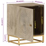 vidaXL Table de chevet 40x30x50 cm bois massif manguier et fer