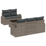 vidaXL Ensemble de Canapé de Jardin de 6 Pièces avec Coussins Gris Rotin Synthétique