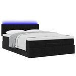 vidaXL Cadre de lit ottoman avec matelas noir 140x190 cm velours