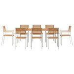 vidaXL EnsembledeRepasdeJardin 9 Pièces Marron TeckMassif