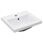 vidaXL Cadre de lavabo de salle de bain vasque à encastrer Blanc Fer