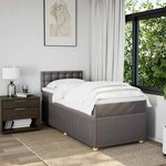 vidaXL Sommier à lattes de lit avec matelas Taupe 90x200 cm Tissu