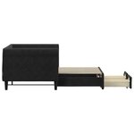 vidaXL Lit de jour avec gigogne et tiroirs sans matelas noir 80x200 cm