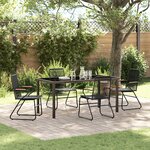 vidaXL Ensemble de 5 chaises de jardin Noir Rattan PVC