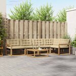vidaXL Ensemble de canapés d'extérieur 6 pc Blanc et Beige