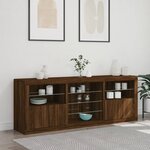 vidaXL Buffet avec lumières LED chêne marron 181 5x37x67 cm