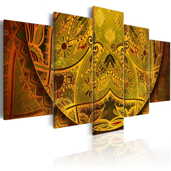 Tableau - mandala: force d'or l x h en cm 100x50