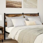 vidaXL Tête de lit chêne fumé 140 cm fer et bois d'ingénierie