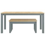 vidaXL Ensemble à manger Panama 3 Pièces gris bois de pin massif