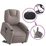 vidaXL Fauteuil inclinable de massage Taupe Tissu