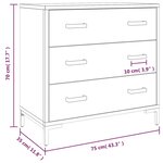 vidaXL Commode Noir 75x35x70 cm Bois de pin massif