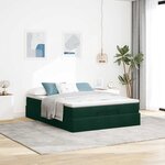 vidaXL Cadre de lit ottoman avec matelas vert foncé 140x190 cm velours