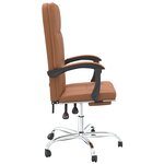 Chaise fauteuil siège pivotante de inclinable de bureau informatique étude similicuir brun 02_0024257