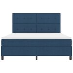 vidaXL Lit à ressorts avec matelas bleu  super king  en tissu