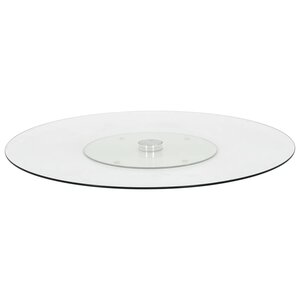 vidaXL Assiette de service rotative Transparent 60 cm Verre trempé