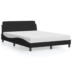 vidaXL Cadre de lit Dover noir 140x200 cm velours