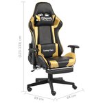 vidaXL Chaise de jeu pivotante avec repose-pied Doré PVC
