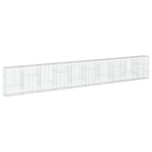 vidaXL Panier gabion avec couvercle 1000x50x150 cm fer galvanisé