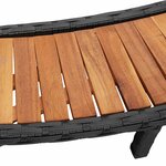 vidaXL Cadre de bain à remous rangement et marche noir résine tressée