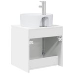 vidaXL Vanité de lavabo mural Blanc brillant 49 5 x 44 5 x 65 cm
