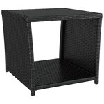 Ensemble de salon de jardin meuble d'extérieur ensemble de mobilier 3 pièces noir poly rotin et acier 02_0014207