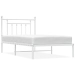 vidaXL Cadre de lit métal sans matelas et tête de lit blanc 100x190 cm