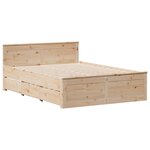 vidaXL Lit bibliothèque sans matelas 140x200 cm bois massif de pin