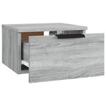 vidaXL Table de chevet murale Sonoma gris 34x30x20 cm