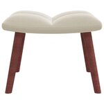 vidaXL Chaise de relaxation avec repose-pied Blanc crème Velours