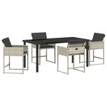 vidaXL Ensemble de salle à manger de jardin 5 pièces avec coussins gris clair en rattan synthétique