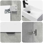 vidaXL Meuble de salle de bain avec robinet Gris béton