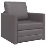 vidaXL Sofa Bed au Sol 2-en-1 Gris 74x77x81 cm en Simili Cuir