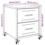 vidaXL Tables de chevet 2 Pièces vert olive 36x39x43 5 cm acier