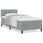 vidaXL Lit à ressorts avec matelas gris clair 90x200 cm en tissu