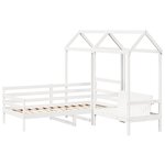 vidaXL Ensemble de lit de jour et de banc et toit sans matelas blanc