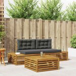 vidaXL 4 pc Ensemble de canapés d'extérieur Naturel et Anthracite