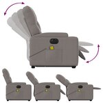 vidaXL Fauteuil inclinable de massage électrique Taupe Tissu
