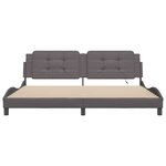 vidaXL Cadre de lit avec lumières LED gris 200x200 cm similicuir