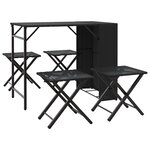 vidaXL Ensemble à manger de jardin 5 Pièces pliable noir résine tressée