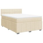 vidaXL Sommier à lattes de lit avec matelas Crème 140x190 cm Tissu