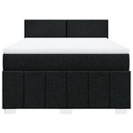 vidaXL Sommier à lattes de lit avec matelas Noir 140x200 cm Tissu