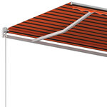 vidaXL Auvent automatique rétractable poteaux 4x3 5 m Orange marron